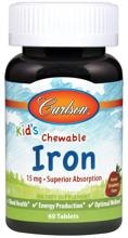 Carlson Labs Eisen für Kinder zum Kauen, 60 Tabletten, Erdbeere