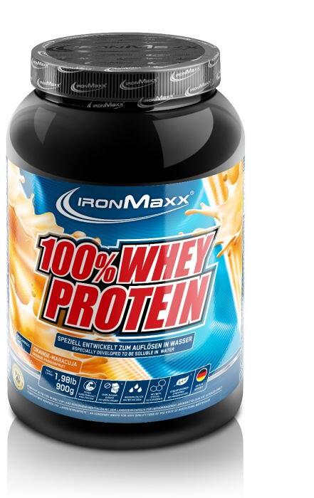 IronMaxx 100 % Whey Protein, 900 g Dose, Orange-Maracuja