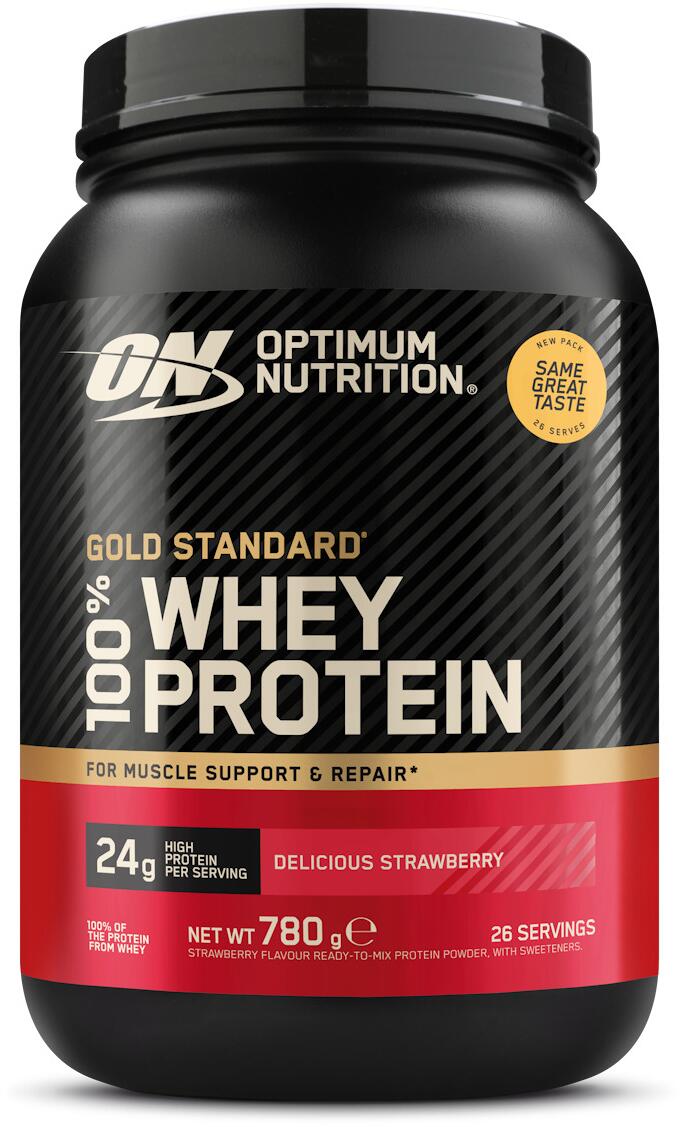 Optimum Nutrition 100 % Whey Gold Standard, 780 g Dose (26 Servings), Delicious Strawberry