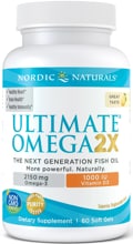 Nordic Naturals Ultimate Omega 2X + Vitamin D3, 60 Softgels, Lemon