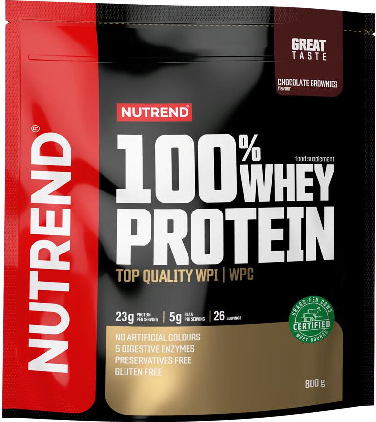Nutrend 100 % Whey Protein, 800 g Beutel, Chocolate Brownies