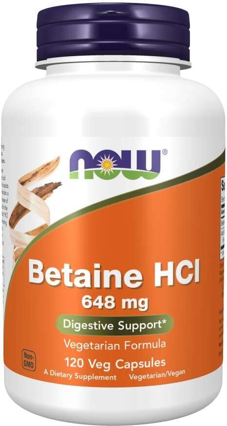 Now Foods Betaine HCl 648 mg, 120 Kapseln bei Metasport