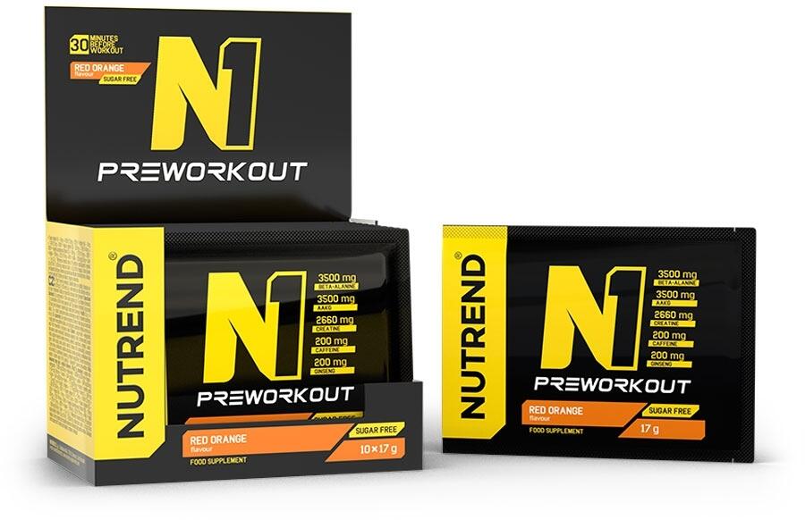 Nutrend N1 Pre-Workout, 10 × 17 g Tütchen, Red Orange