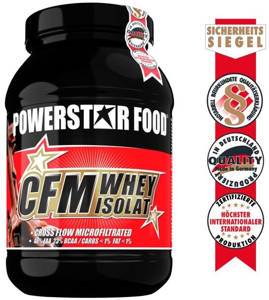 Powerstar Food CFM WHEY ISOLAT, 1000 g Dose, Double Chocolate