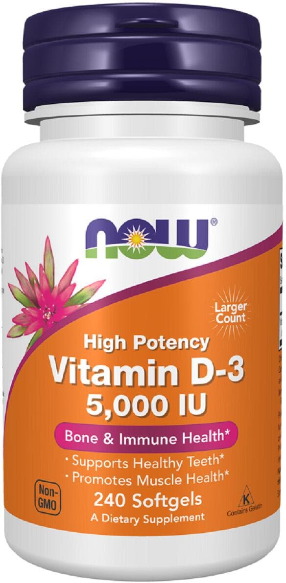 NOW Foods Vitamin D3 Depot, 5000 IU, 240 Kapseln