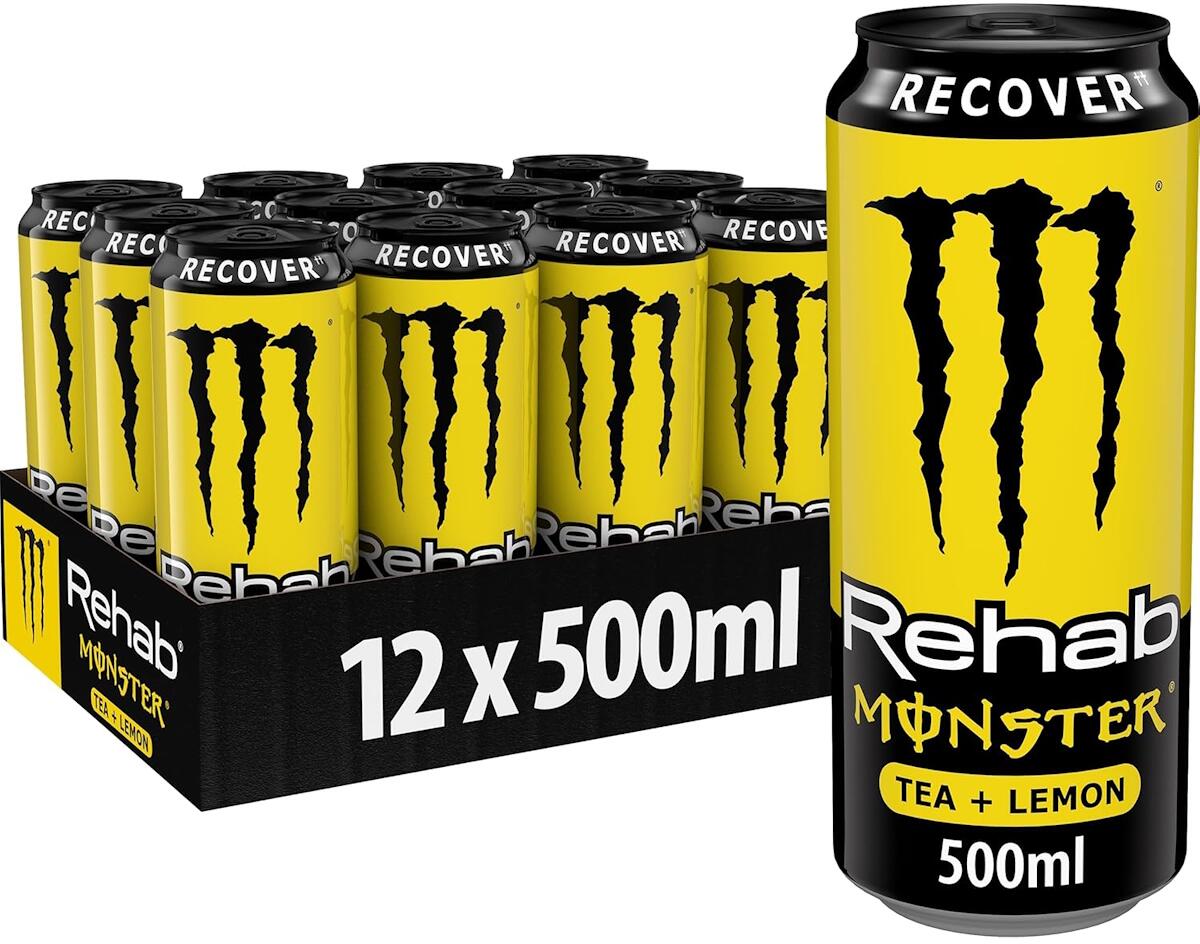 Monster Energy Rehab, 12 x 500 ml Dose (inkl. 3,- Euro Pfand), Lemon Iced Tea