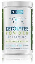 BeKeto Ketolytes Electrolytes Powder + Vitamin D, 200 g Dose, Fresh Lime
