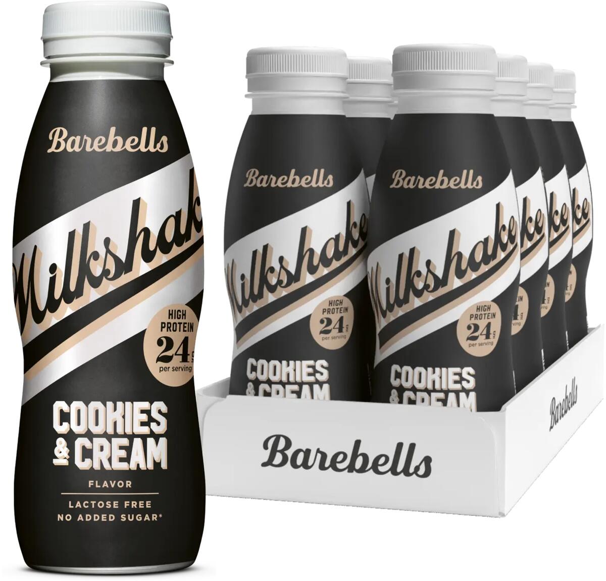 Barebells Milkshake Protein Drink, 8 x 330 ml Flaschen (inkl. 2,- Euro Pfand), Cookies & Cream
