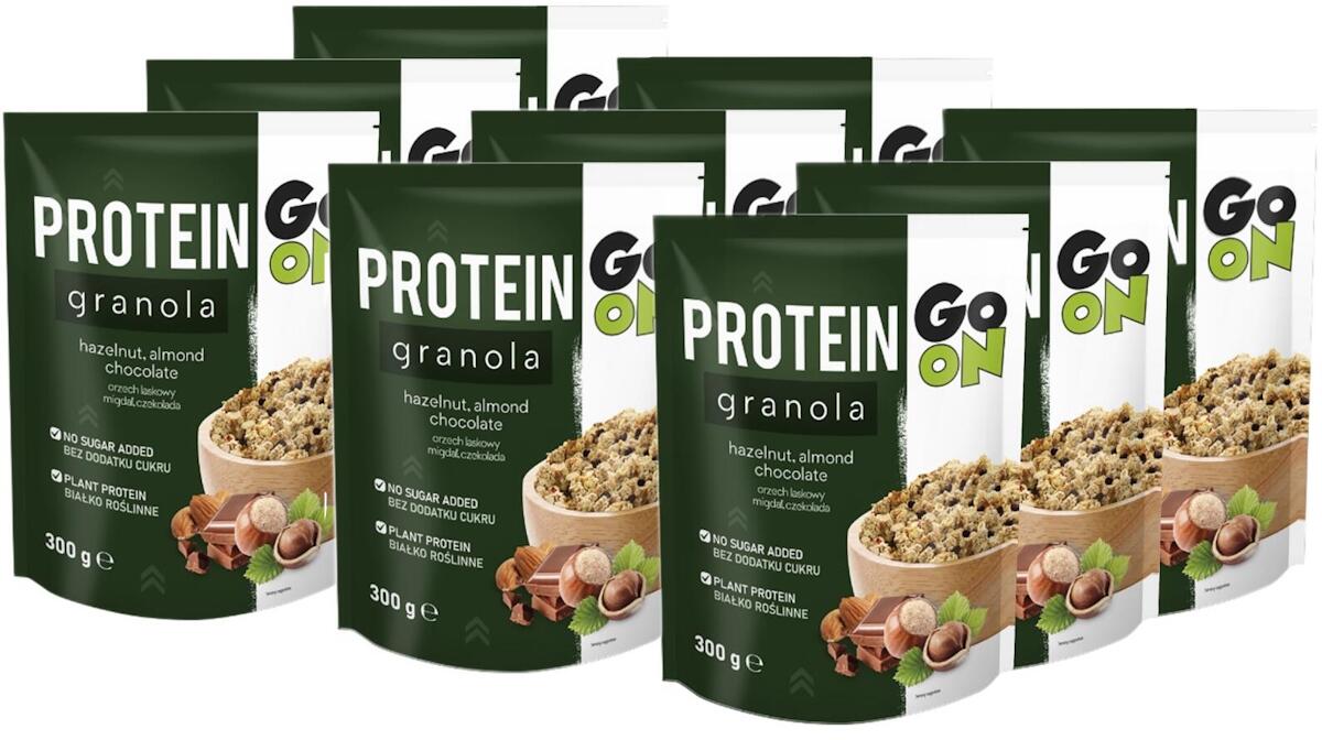 Go On Nutrition Protein Granola, 9 x 300 g Beutel, Schoko-Nuss