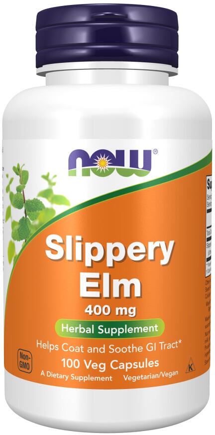 NOW Foods Slippery Elm 400mg, 100 vcaps