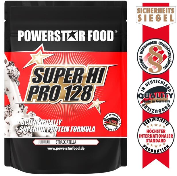 Powerstar Food SUPER HI PRO 128, 1000 g Beutel, Stracciatella