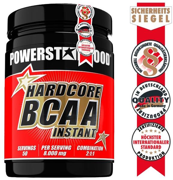 Powerstar Food HARDCORE BCAA INSTANT, 500 g Dose, Fruit Punch