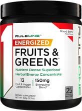 Rule1 Energized Fruits & Greens, 163 g Dose, Mixed Berry