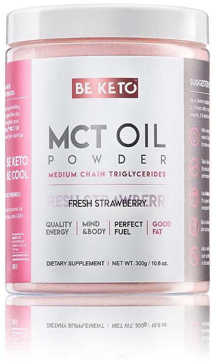 BeKeto MCT Oil Powder, 300 g Dose, Strawberry