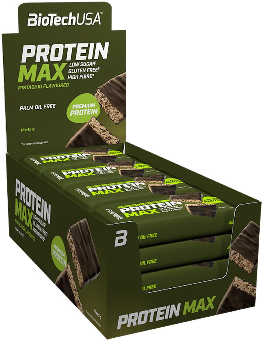 BioTech USA Protein Max, 16 x 45 g Riegel, Pistachio