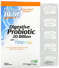 Doctors Best Digestive Probiotic 20 Billion with Howaru, 30 Kapseln