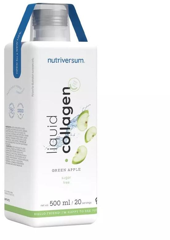 Nutriversum Liquid Collagen 10 000 mg Sugar Free, 500 ml Flasche, Green Apple
