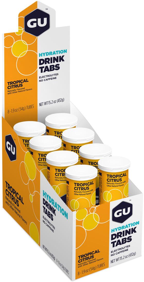 GU Energy Hydration Drink Tabs, 8 x 12 Brausetabletten, Tropical Citrus