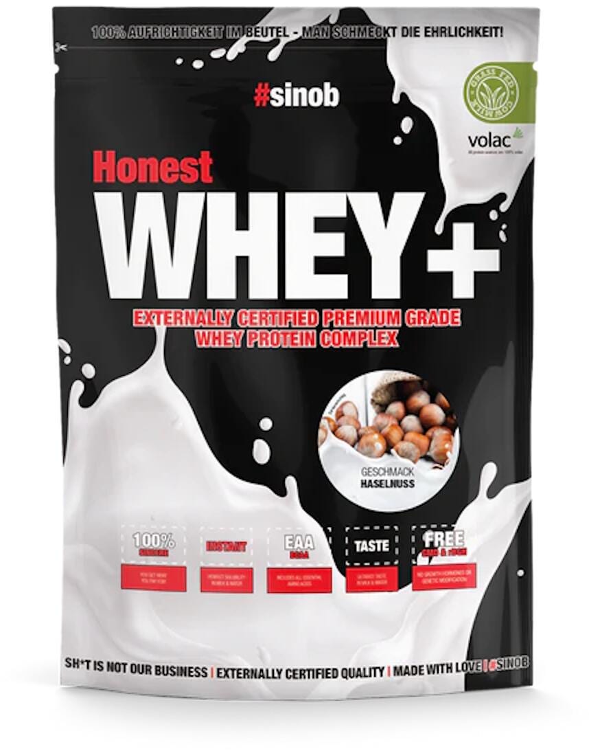 #sinob Honest Whey+, 820 g Beutel, Haselnuss