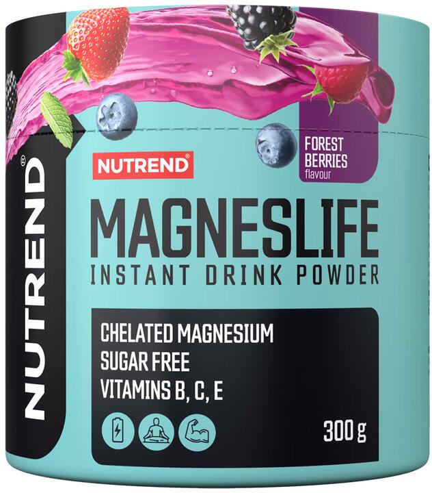 Nutrend Magneslife Instant Magnesium Drink Pulver, 300 g Dose, Forest Berries