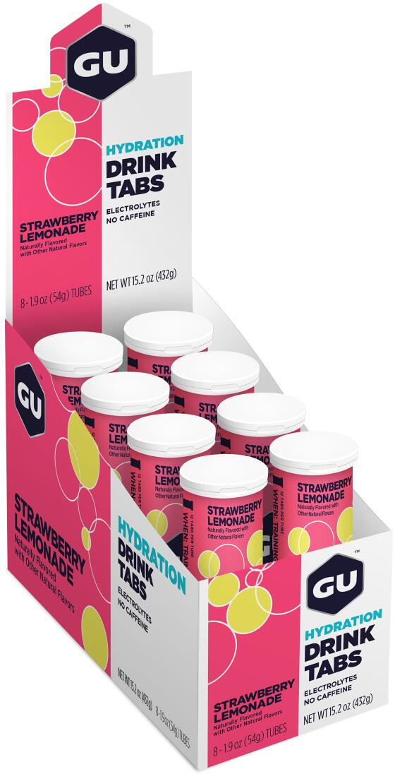 GU Energy Hydration Drink Tabs, 8 x 12 Brausetabletten, Strawberry Lemonade