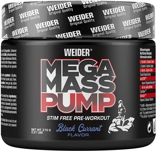 Joe Weider Mega Mass Pump, 270 g Dose, Black Currant