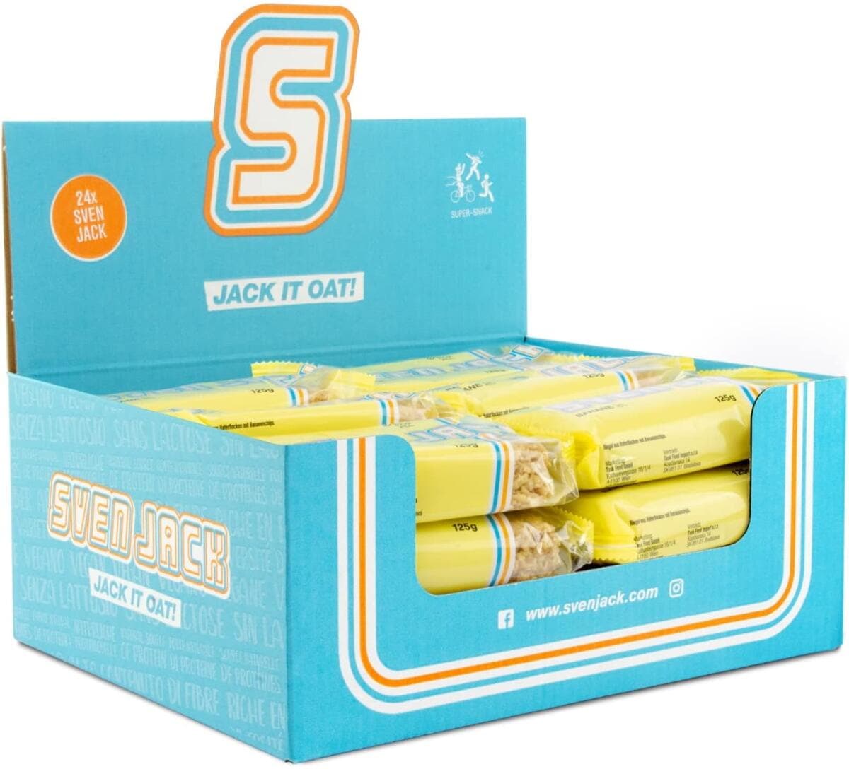 Sven Jack Haferflockenriegel, 24 x 125 g Riegel, Banane