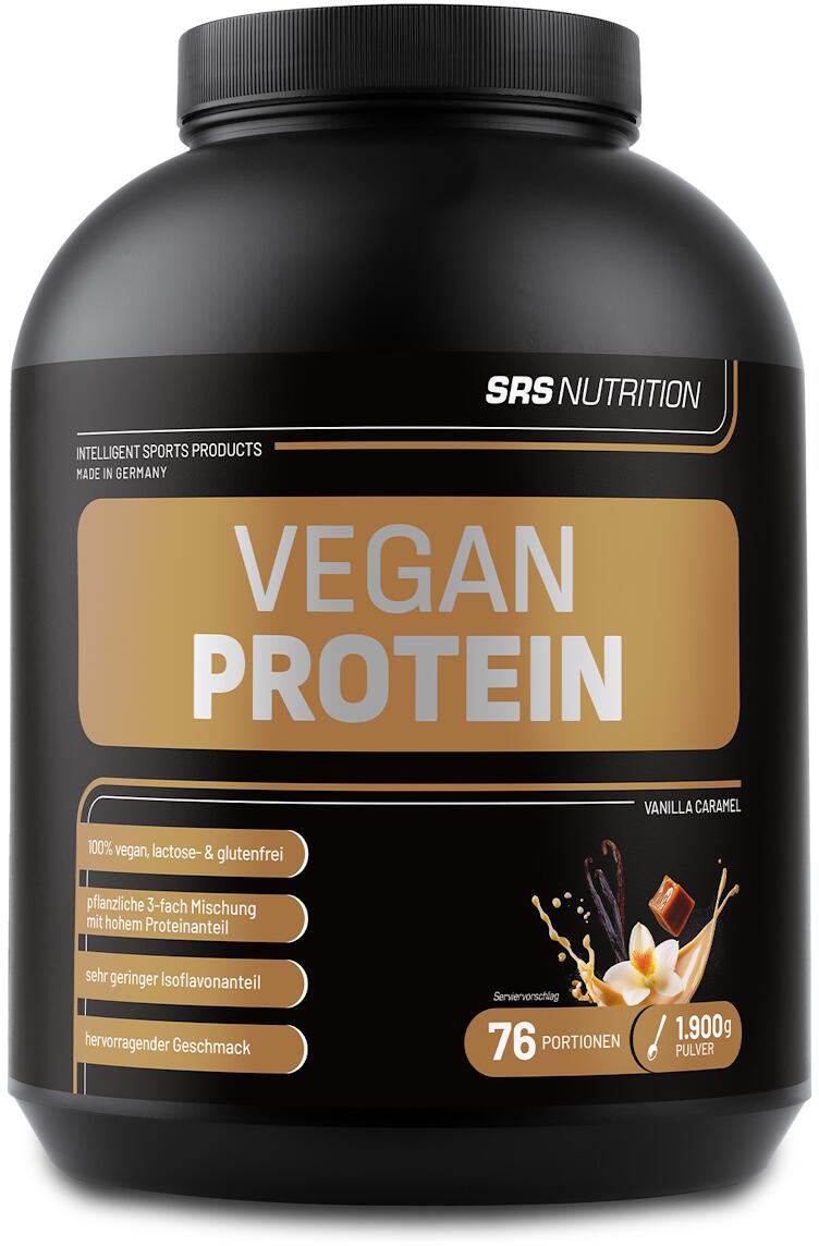 SRS Vegan Protein, 1900 g Dose, Vanille-Karamell