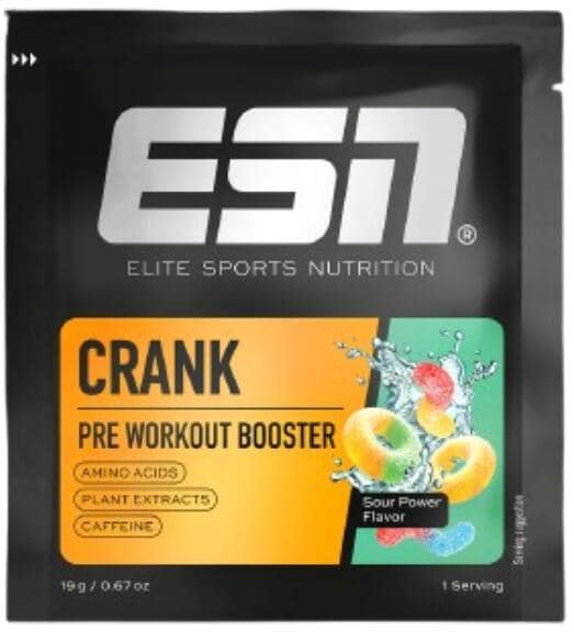 ESN Crank Pre Workout Booster, 19 g Beutel, Sour Power