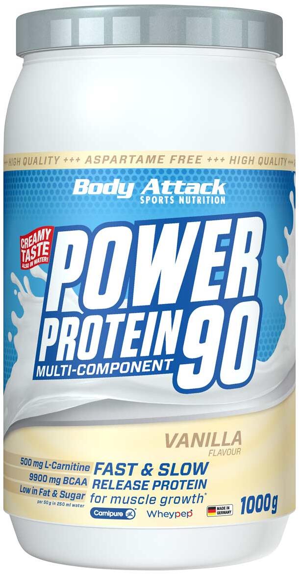 Body Attack Power Protein 90, 1000 g Dose, Vanilla
