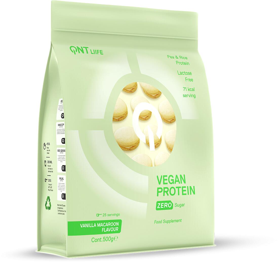 QNT Vegan Protein, 500 g Beutel, Vanilla Macaroon