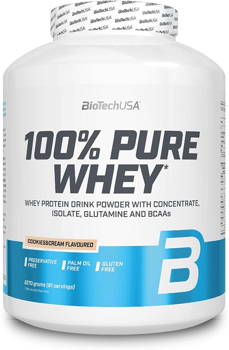 BioTech USA 100% Pure Whey, 2270 g Dose, Cookies & Cream