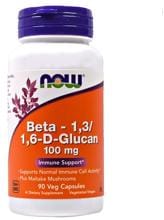 Now Foods Beta 1,3/1,6- D -Glucan 100 mg, 90 Kapseln