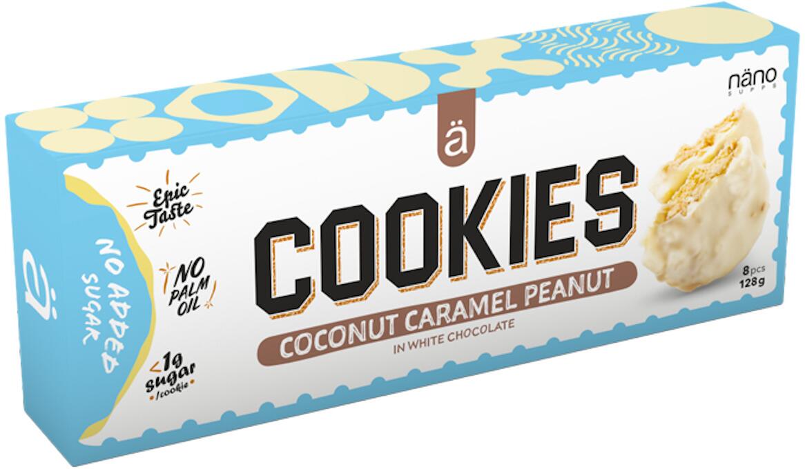 Nanosupps Cookies, 8 x 16 g Cookies, Coconut Caramel Peanut