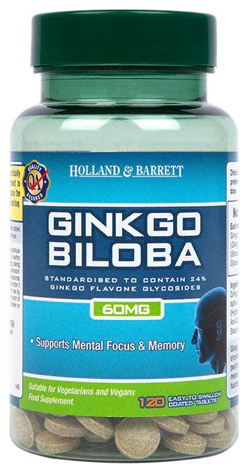 Holland & Barrett Ginkgo Biloba - 60 mg, 120 Tabletten
