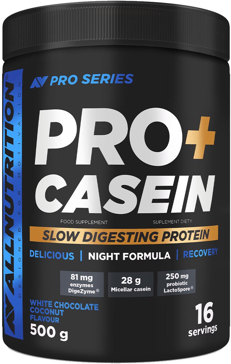 Allnutrition Pro+ Casein, 500 g Dose, White Chocolate Coconut