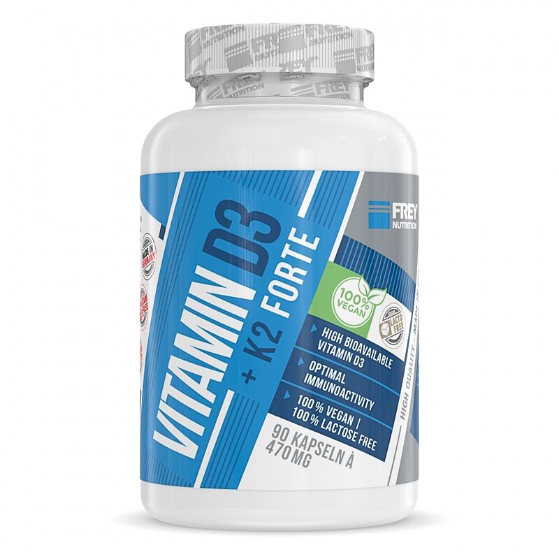 Frey Nutrition Vitamin D3 + K2 Forte, 90 Kapseln