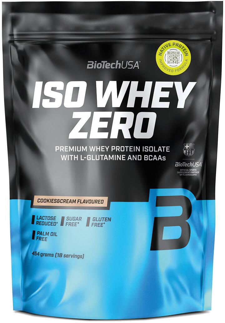 BioTech USA Iso Whey Zero, 454 g Beutel, Cookies & Cream