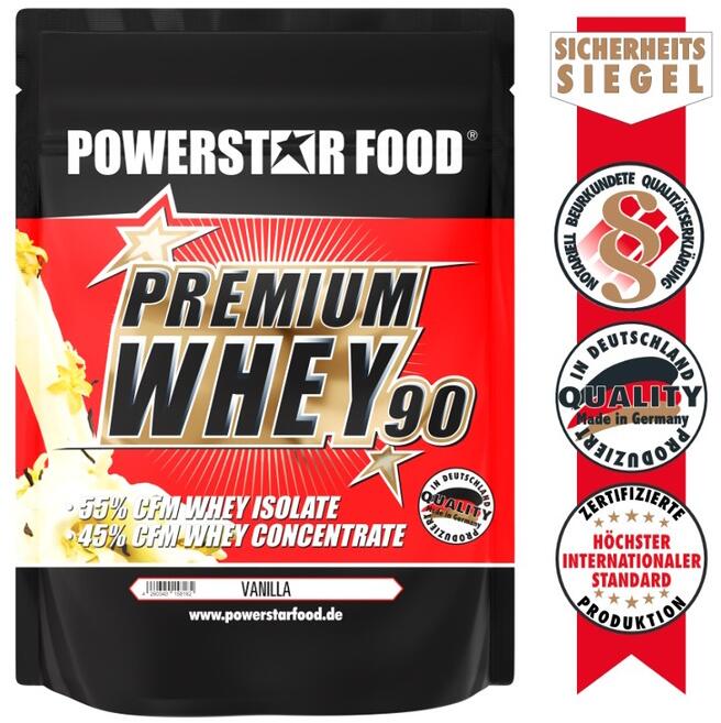 Powerstar Food PREMIUM WHEY 90 Protein Shake, 850 g Beutel, Vanilla