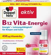 Doppelherz B12 Vita-Energie, 30 Trinkfläschchen, Himbeer-Geschmack