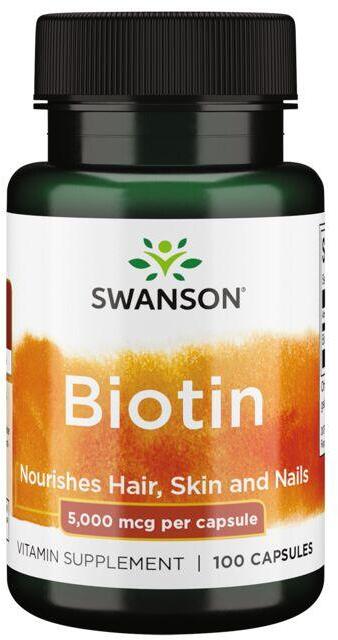 Swanson Biotin 5000 mcg, 100 Kapseln