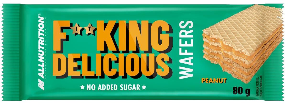 Allnutrition Fitking Delicious Wafers, 32 x 80 g Riegel, Peanut