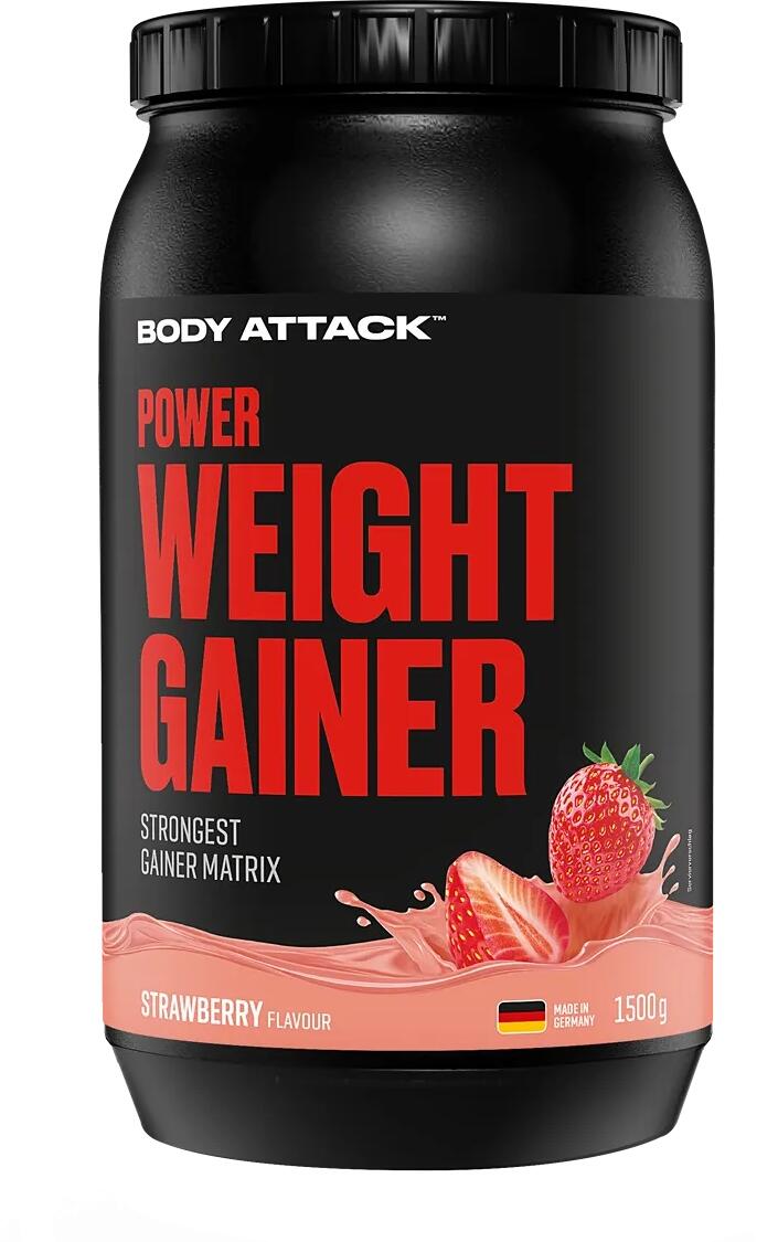 Body Attack Power Weight Gainer, 1500 g Dose, Strawberry